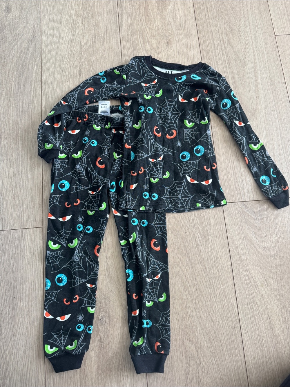 The Children's Place Black Halloween Eye & Spiderweb Pajama Set